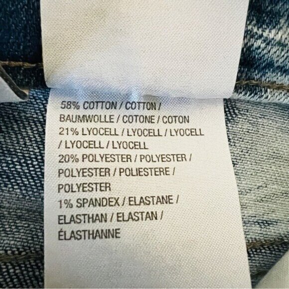 NWOT LOGO Lori Goldstein Women Blue Jeans 34W Tie-Dye High Rise Stretch Straight - Picture 8 of 12